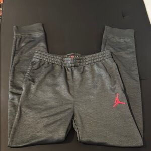 Jordan Kids Dark Gray Joggers with Bright Red Logo